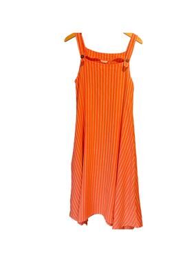 Kaktus Size Small Linen Blend Sleeveless Midi Coral White Coastal Cowgirl